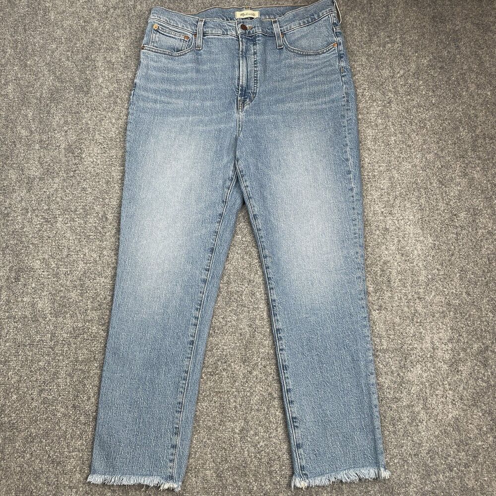 Madewell  Perfect Vintage Jeans Womens Size 33 (36X28) Tapered Leg Raw Hem Ankle